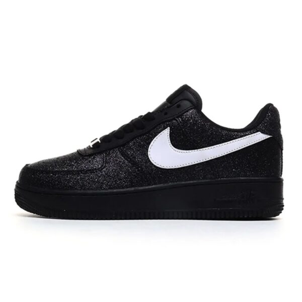 Nike Air Force 1 Low Black Glitter / Sparkle White Swoosh
